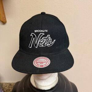 Mitchell & Ness Black Brooklyn Nets Snapback Hat